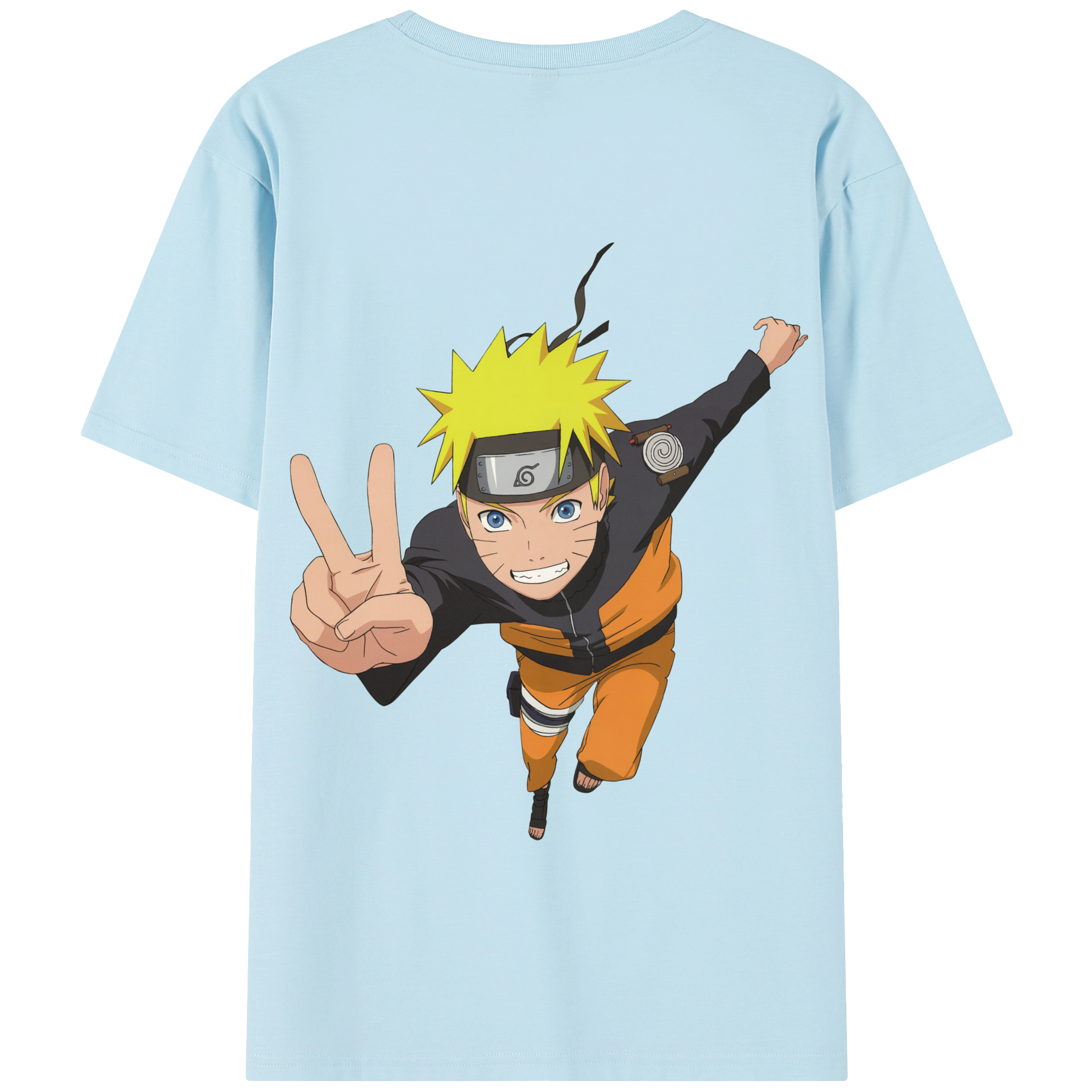 （画像用） NARUTO -ナルト- うずまき ナルト Uzumaki Naruto 綿100％半袖Tシャツ（背面プリント）